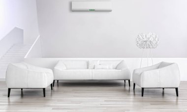 Klima 3d render çizim ile modern iç