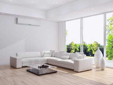 Klima 3d render çizim ile modern iç