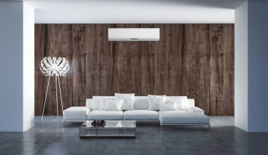 Klima 3d render çizim ile modern iç