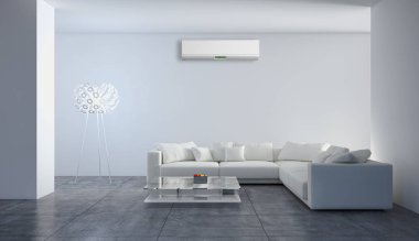 Klima 3d render çizim ile modern iç