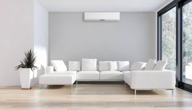 Klima 3d render çizim ile modern iç