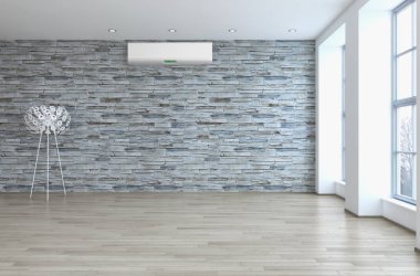 Klima 3d render çizim ile modern iç