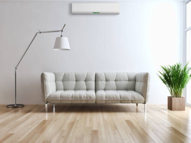 Klima 3d render çizim ile modern iç