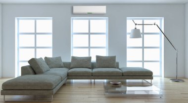 Klima 3d render çizim ile modern iç