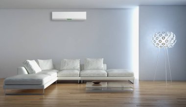 Klima 3d render çizim ile modern iç