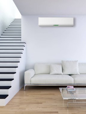 Klima 3d render çizim ile modern iç