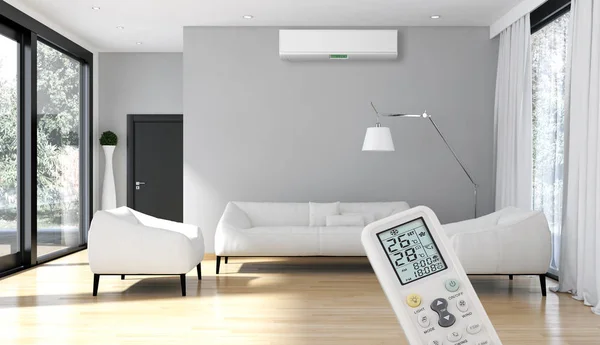 Modern Interieur Met Airconditioning Rendering Illustratie — Stockfoto