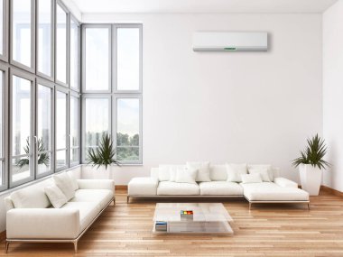 Klima 3d render çizim ile modern iç