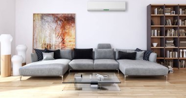 Klima 3d render çizim ile modern iç