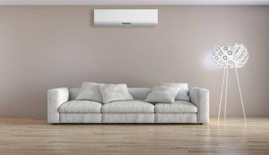 Klima 3d render çizim ile modern iç