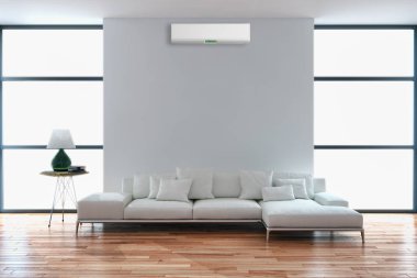 Klima 3d render çizim ile modern iç