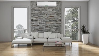 Klima 3d render çizim ile modern iç
