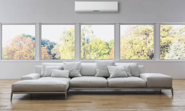 Klima 3d render çizim ile modern iç