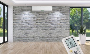 Klima 3d render çizim ile modern iç