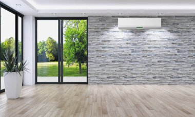 Klima 3d render çizim ile modern iç