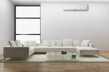 Klima 3d render çizim ile modern iç