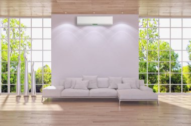 Klima 3d render çizim ile modern iç