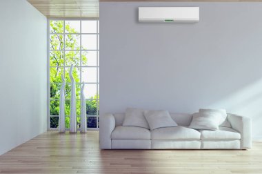 Klima 3d render çizim ile modern iç