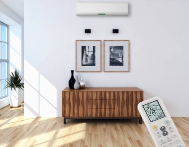 Klima 3d render çizim ile modern iç