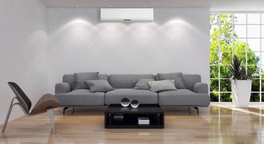 Klima 3d render çizim ile modern iç