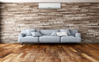 Klima 3d render çizim ile modern iç