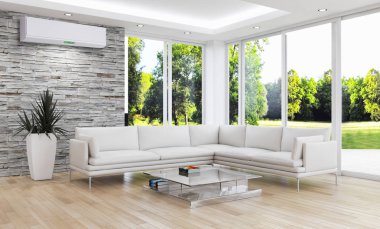 Klima 3d render çizim ile modern iç