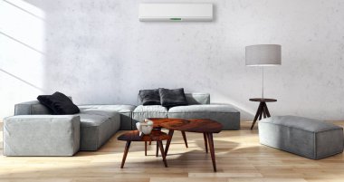 Klima 3d render çizim ile modern iç