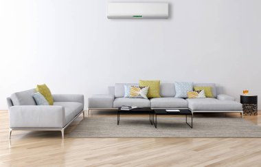 Klima 3d render çizim ile modern iç