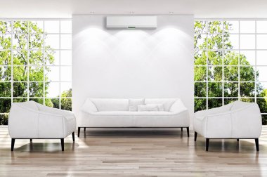 Klima 3d render çizim ile modern iç