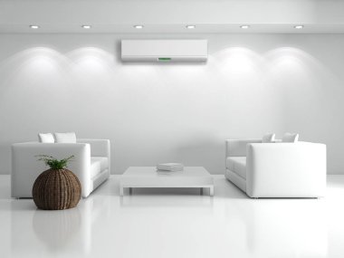 Klima 3d render çizim ile modern iç