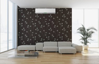 Klima 3d render çizim ile modern iç