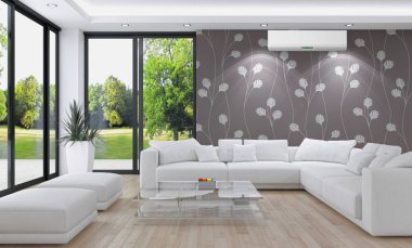 Klima 3d render çizim ile modern iç