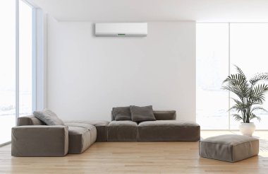 Klima 3d render çizim ile modern iç