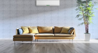 Klima 3d render çizim ile modern iç