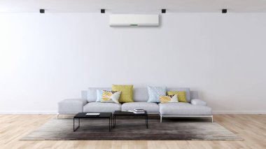 Klima 3d render çizim ile modern iç