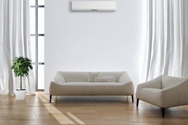 Klima 3d render çizim ile modern iç