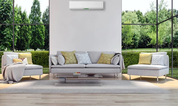 Modern Interior Air Conditioning Rendering Illustration — Stock Photo, Image