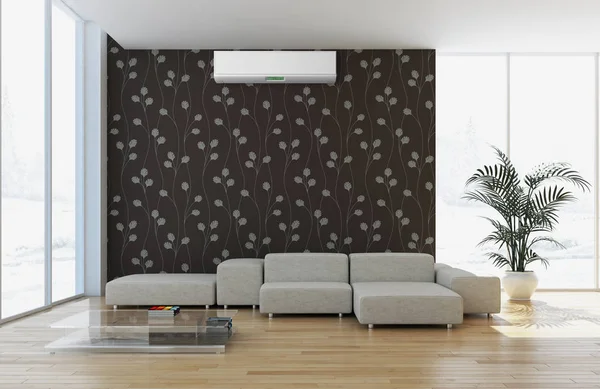 Klima 3d render çizim ile modern iç