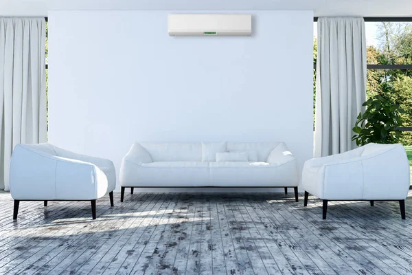 Klima 3d render çizim ile modern iç