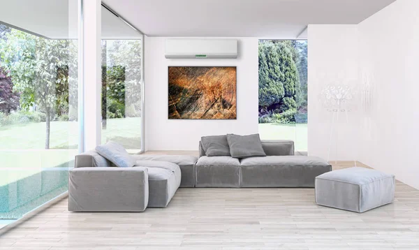 Klima 3d render çizim ile modern iç