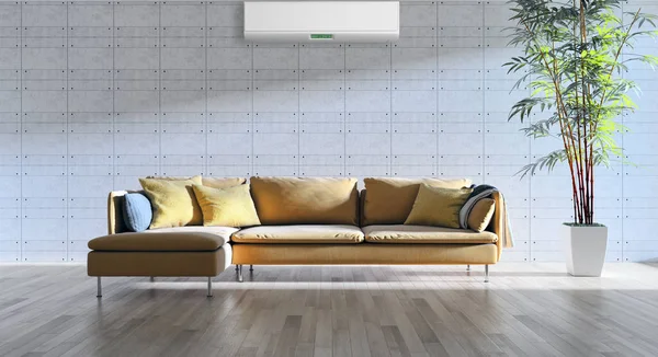 Klima 3d render çizim ile modern iç