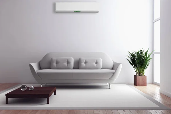 Modern Interieur Met Airconditioning Rendering Illustratie — Stockfoto