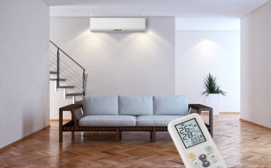 Klima 3d render çizim ile modern iç