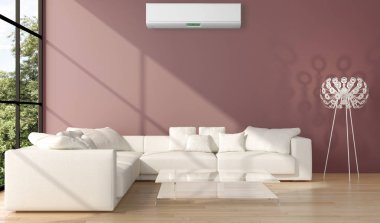 Klima 3d render çizim ile modern iç