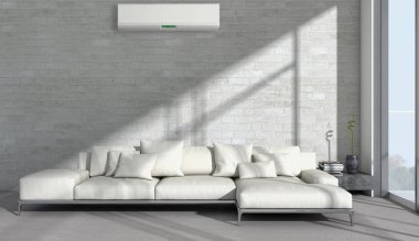 Klima 3d render çizim ile modern iç