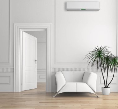 Klima 3d render çizim ile modern iç