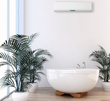 Klima 3d render çizim ile modern iç