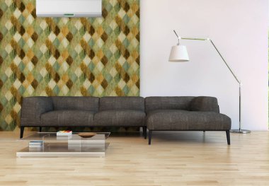 Klima 3d render çizim ile modern iç