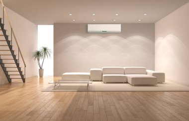 Klima 3d render çizim ile modern iç