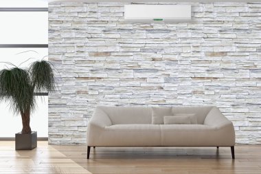 Klima 3d render çizim ile modern iç